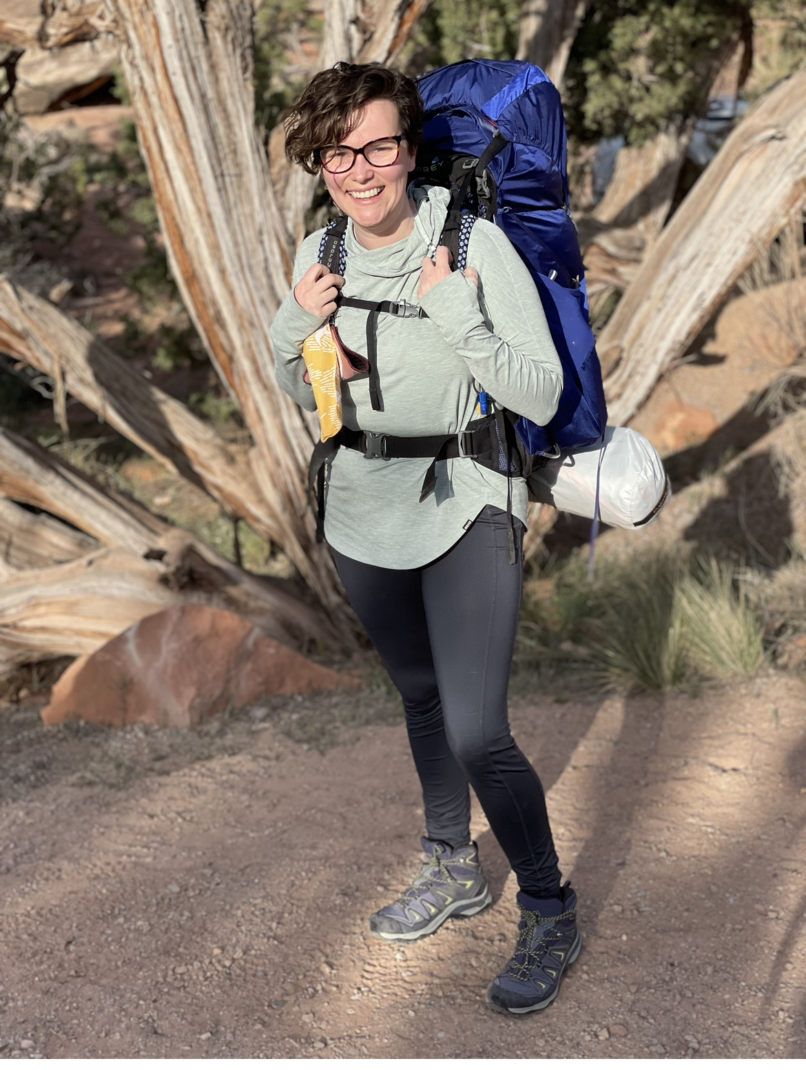 Melissa backpacking with her pStyle Melissa backpacking with her pStyle