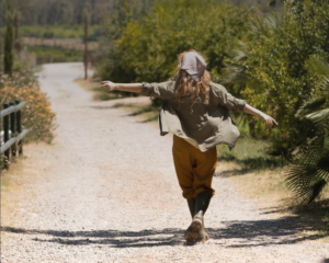 Woman on the trail on a Women-Only Adventure on the Camino